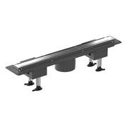 Canalina doccia 50 cm in alluminio reversibile scarico centrale, sifone e piletta inclusi