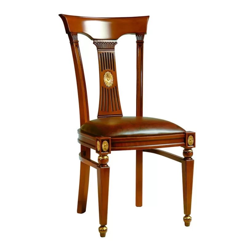 Sedia classica legno massello imbottita elite foglia oro - Mobili 2G
