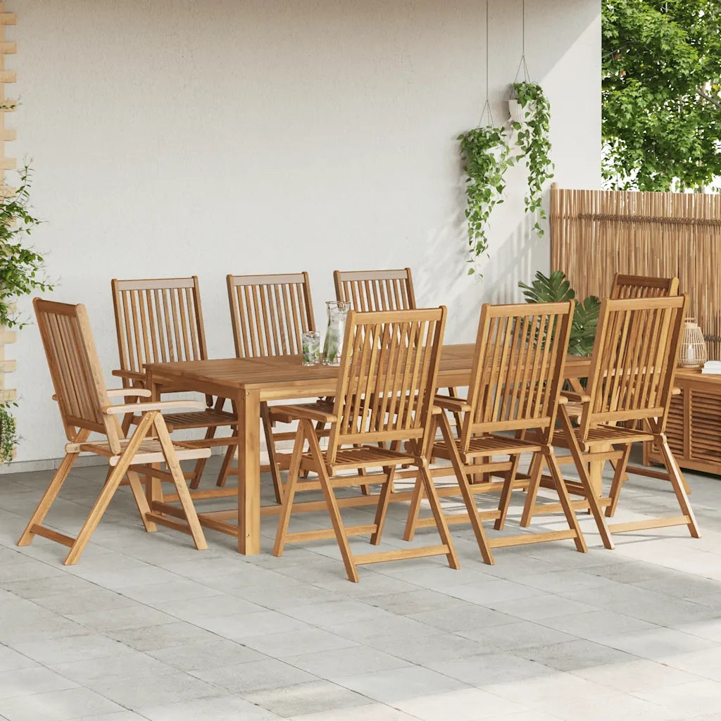 Sedie da Giardino Pieghevoli 8 pz in Legno Massello di Acacia