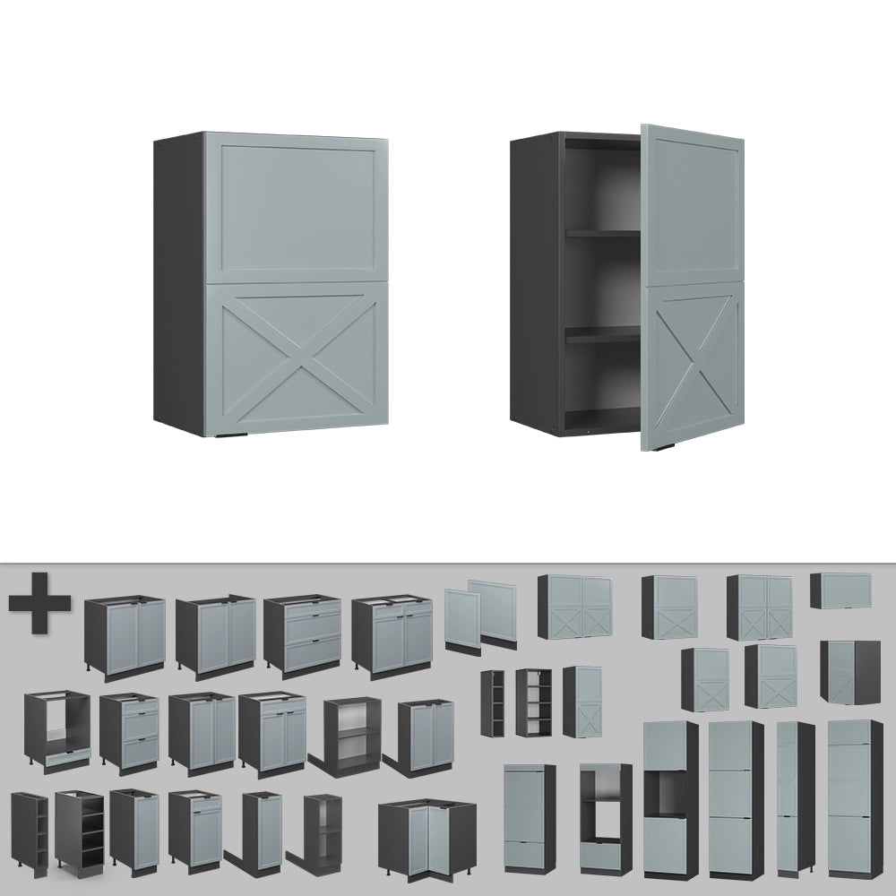 Vicco Pensile da cucina Blu-grigio chiaro 50 cm