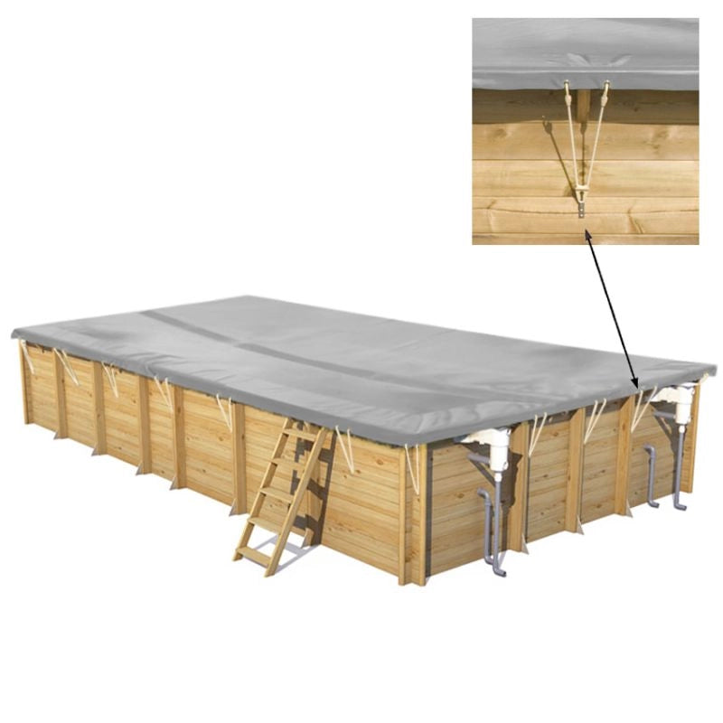Copertura Invernale In Pvc 580 Gr/m² Per Piscine Bwt My Pool Odyssea, Tropic E Weva Rettangolari - 8,73 X 4,73 M Dimensione piscina: 8.73 X 4.73 m