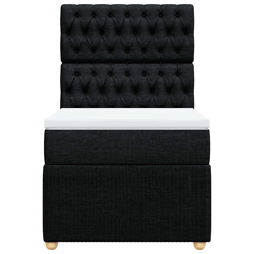 Giroletto a Molle con Materasso Nero 90x200 cm in Tessuto