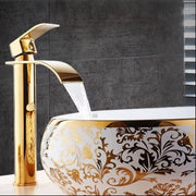 Valle Cascata Rubinetto Bicchiere Oro - Design Moderno - Bagno - Cucina - Watercloset - Ottone - Caldo e Freddo