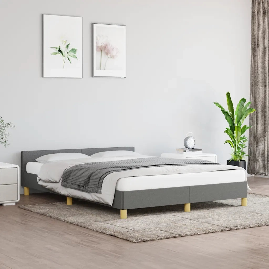 Giroletto senza Materasso-Struttura Letto Grigio Scuro 140x190 cm Tessuto 134365