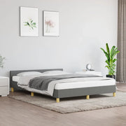 Giroletto senza Materasso-Struttura Letto Grigio Scuro 140x190 cm Tessuto 134365