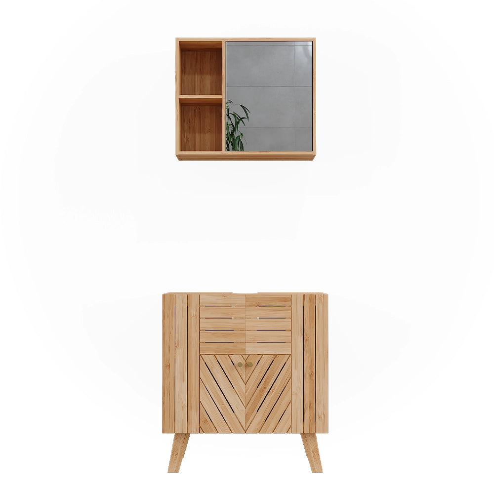 Vicco Set di mobili da bagno Bambù 2 parti
