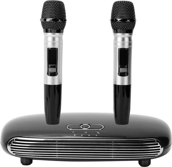 Sistema Karaoke a Doppio Canale Microfono Senza Fili - Bluetooth 5.0 Fibra Ottica - Per Feste a Casa KTV - Con Scatola Karaoke