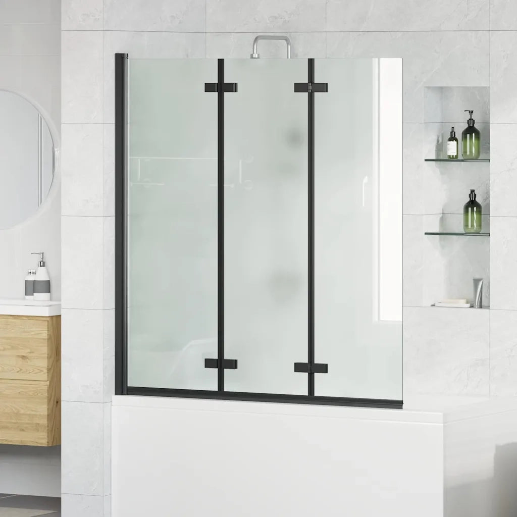 Involucro Doccia Nero 130 x 138 cm Vetro ESG e Alluminio CFW1640323