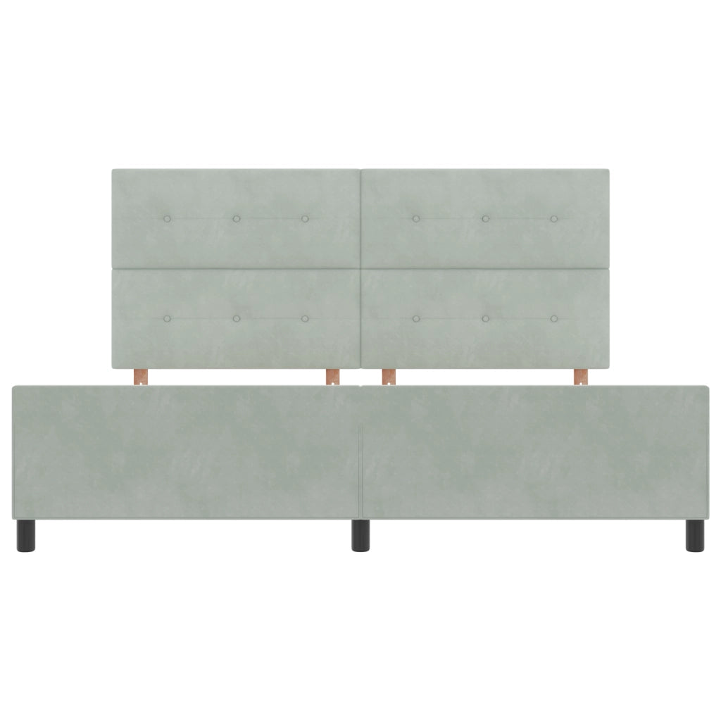 Struttura Letto Grigio Chiaro 200x200 cm in Velluto