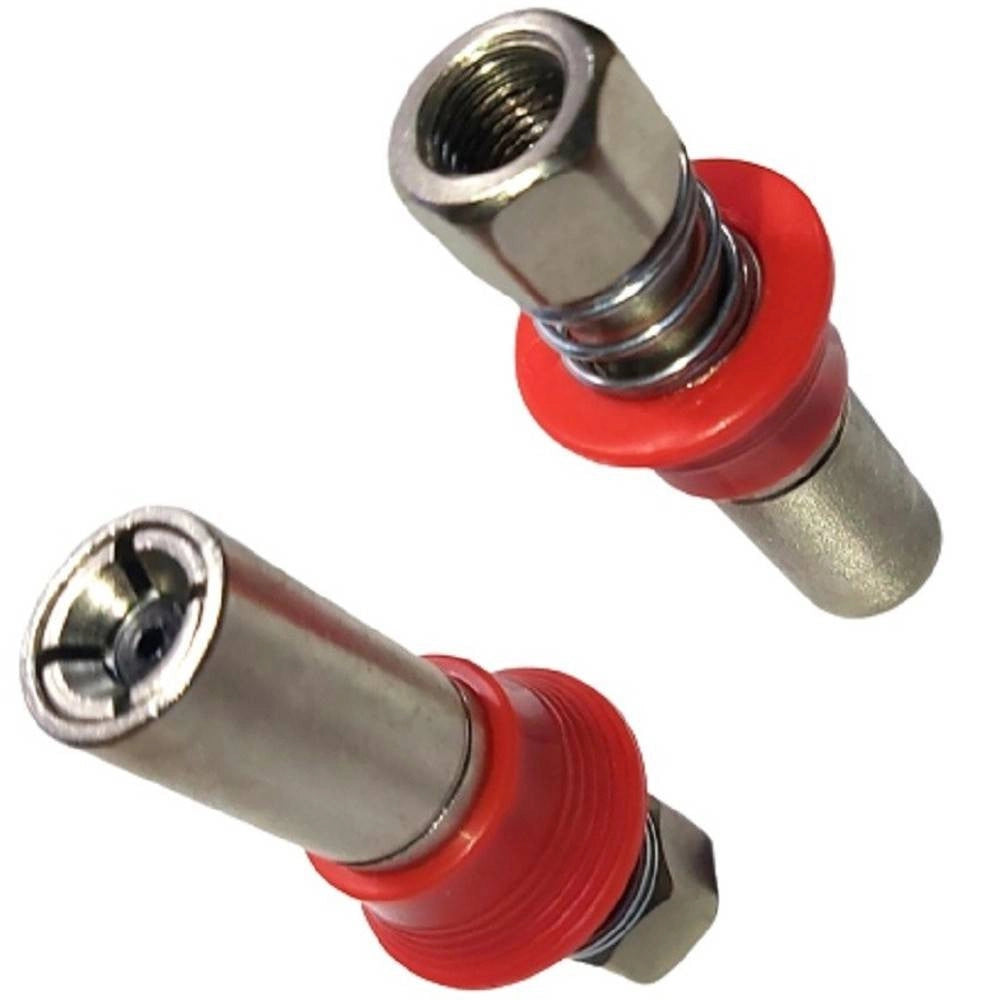 Trade Shop - Kit 2pz Ugello Accoppiatore Ingrassatore Pompa Grasso Autobloccante Molla 07442 -