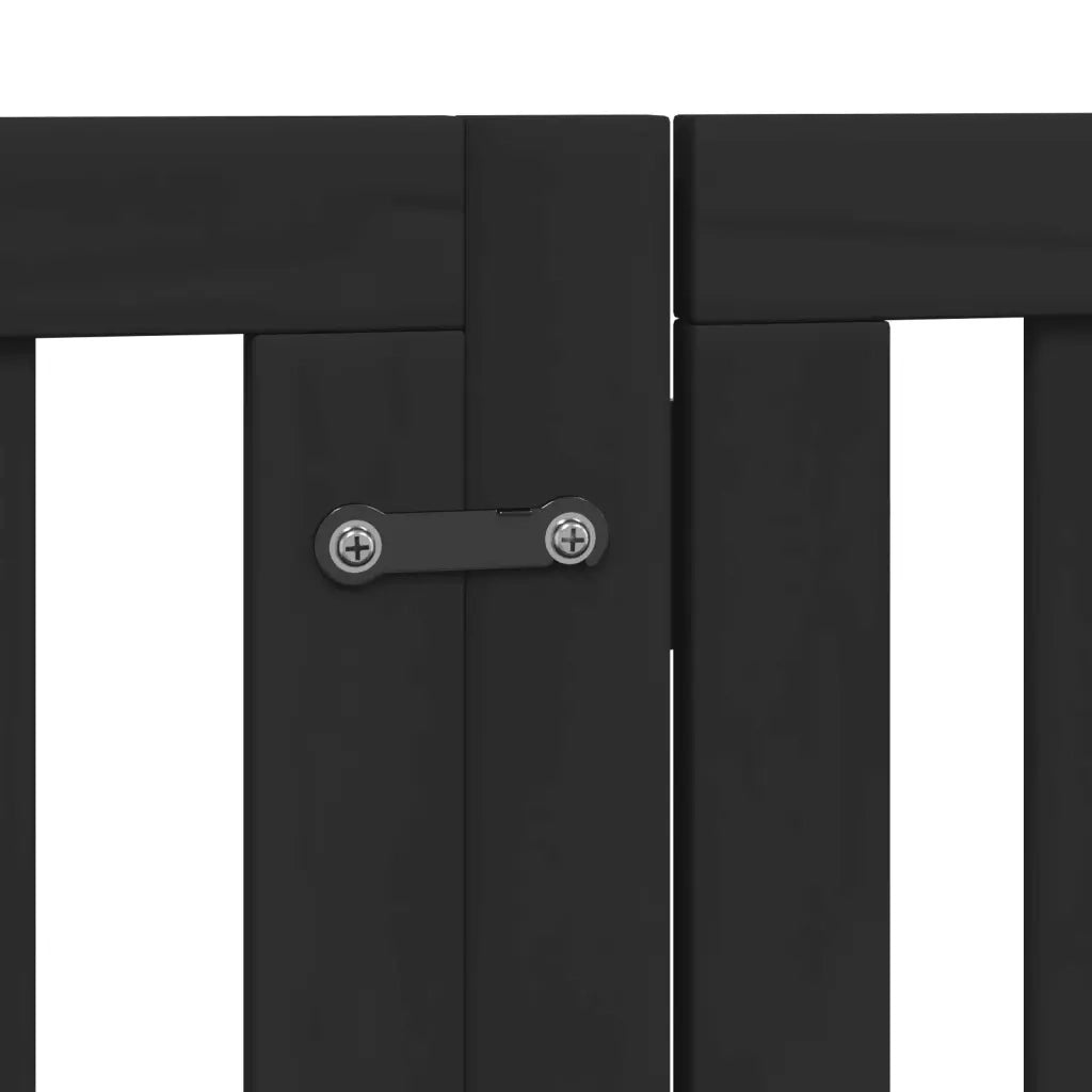 Cancello per Cani Porta Pieghevole Nero 6 Pannelli 300cm Pioppo CFW2802536