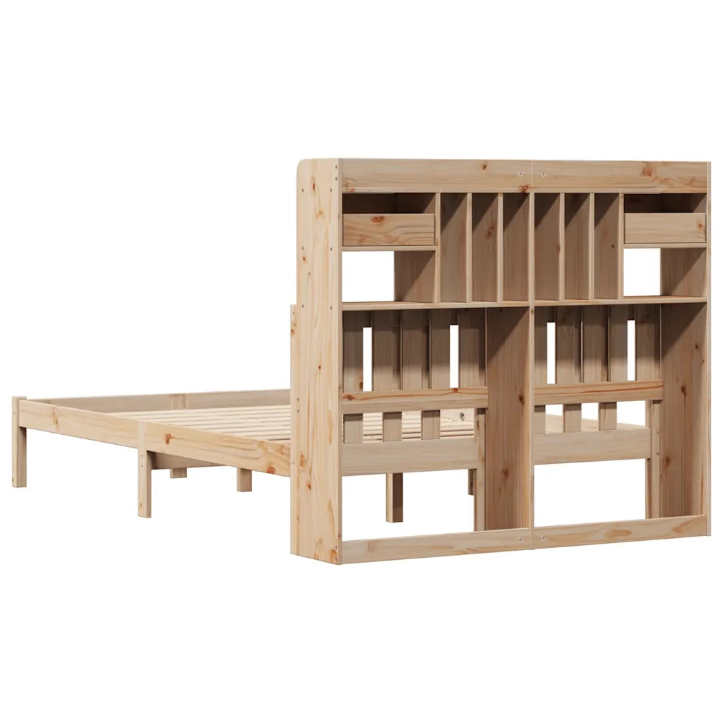 Letto Libreria senza Materasso 135x190 cm in Legno di Pino 3322331