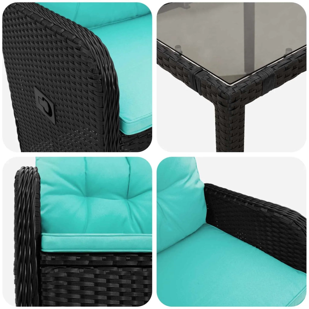 Set da pranzo per esterni 5 pz polyrattan 3422297