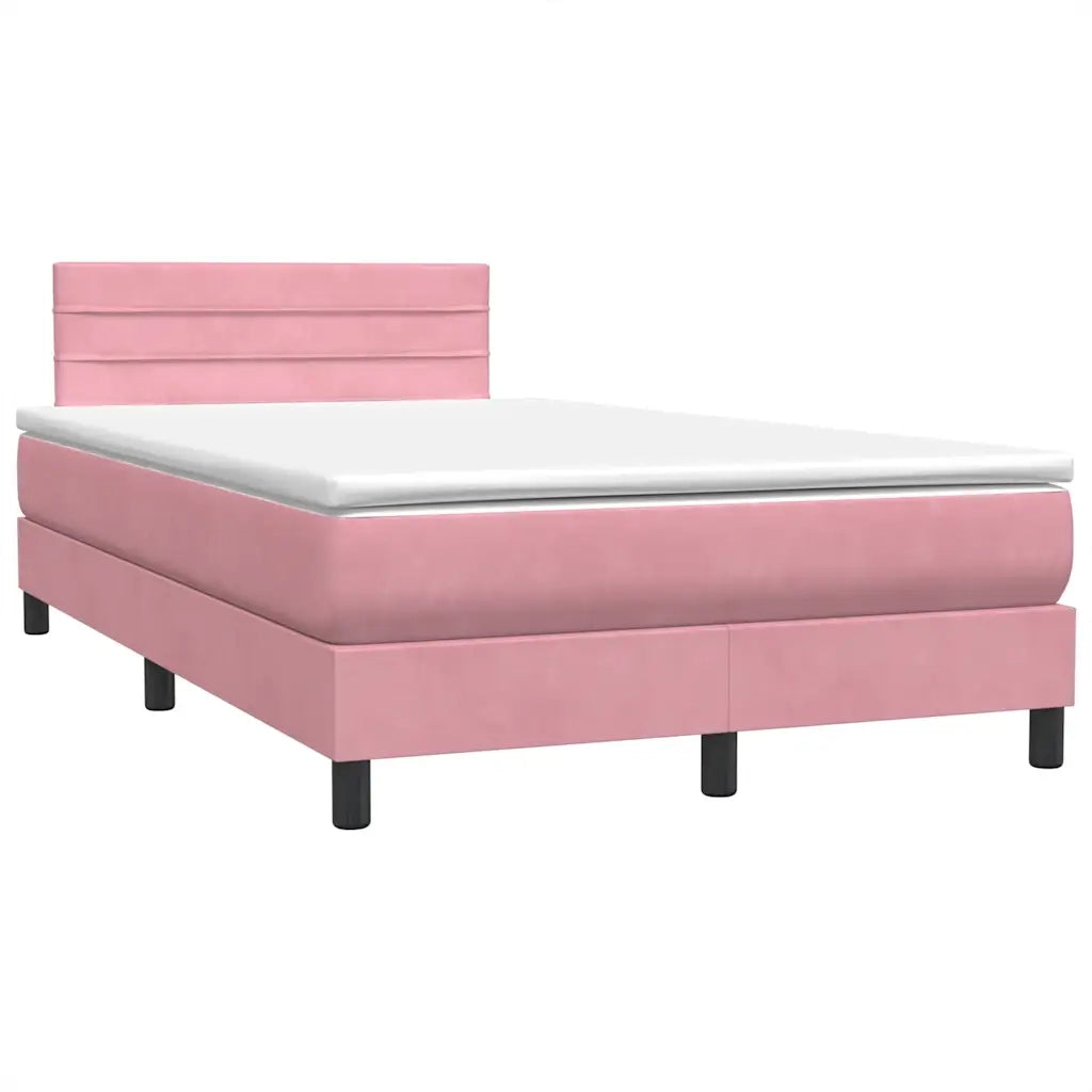 Giroletto a Molle con Materasso Rosa 120x220 cm in Velluto 3316352