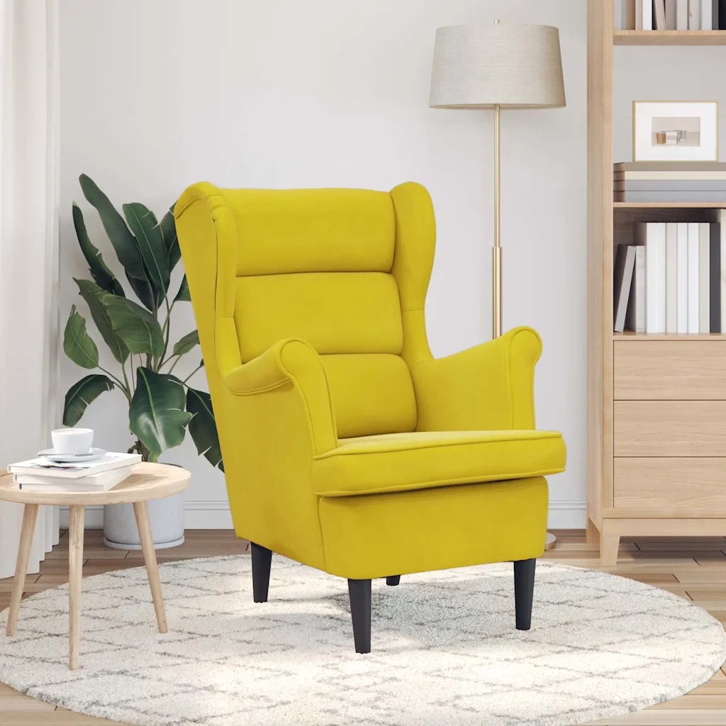 Poltrona-Divano Sedia Giallo Senape in Velluto
