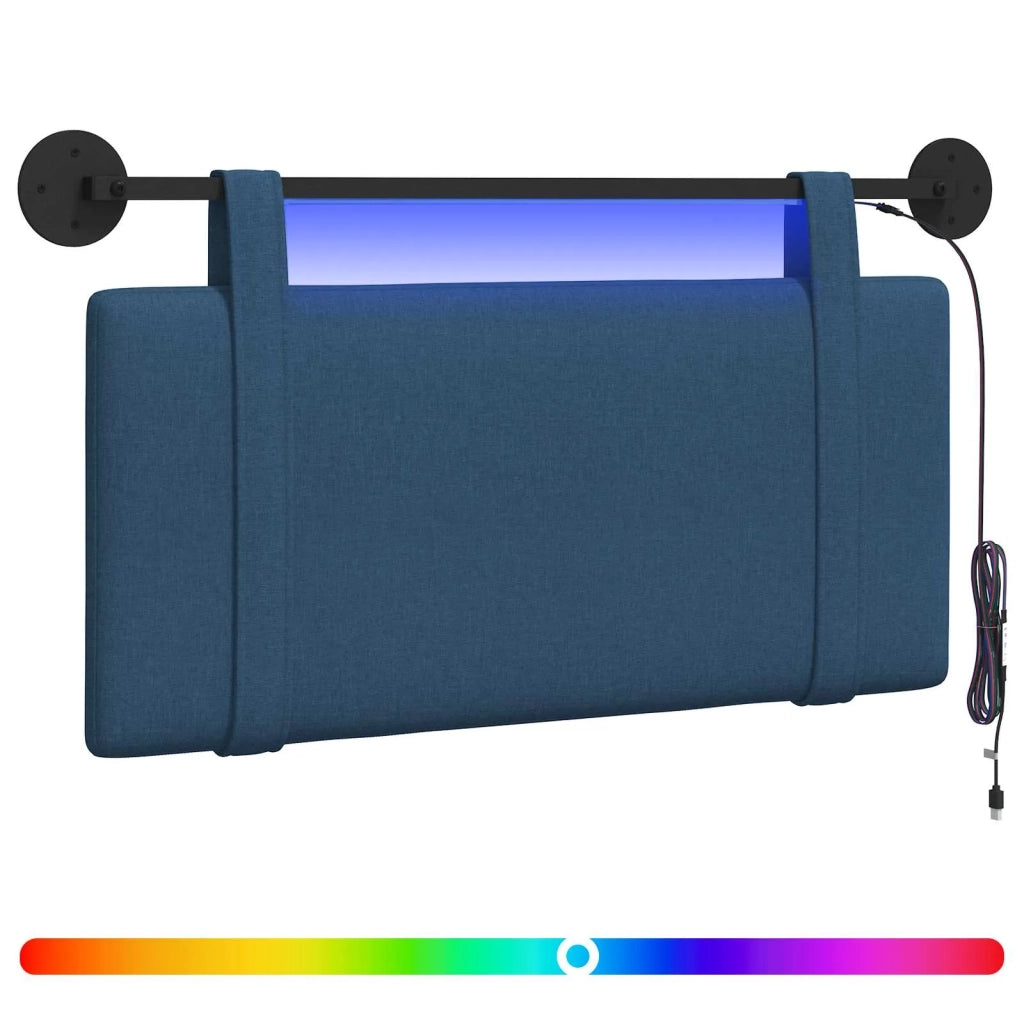 Testiera sospesa Con luce LED Blu Tessuto 3423825