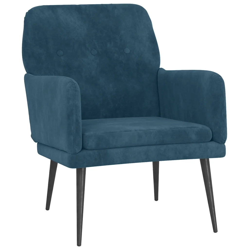 Poltrona-Divano Sedia Blu 62x79x79 cm Velluto 229363