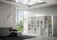 Libreria Moderna 7 Elementi 5 Ripiani Trek Bianco Frassino