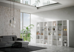 Libreria Moderna 7 Elementi 5 Ripiani Trek Bianco Frassino