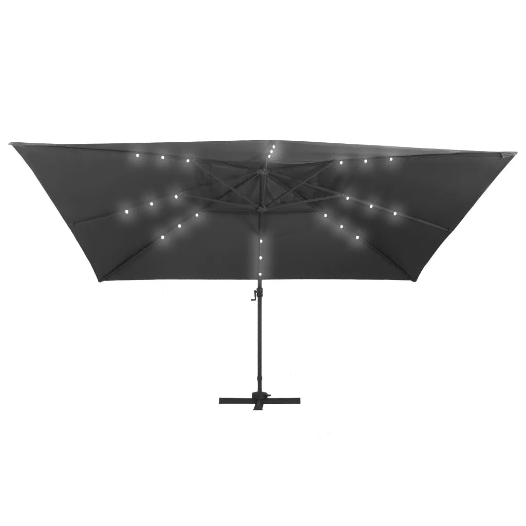 Ombrellone a Sbalzo LED Palo in Alluminio 400x300 cm Antracite cod mxl 14046