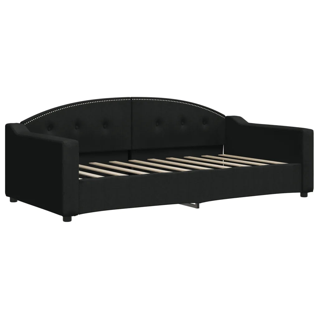 Divano letto | Sof¨¤ letto | Letto singolo Estraibile con Cassetti Nero 90x190 cm in Tessuto