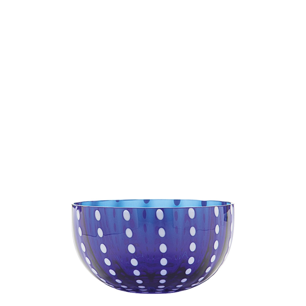 Zafferano Set 6 Ciotole Perle Bowl in Vetro Colorato Blu - Design Artigianale Elegante per Servizio Tavola Moderno e Raffinato - Accessorio Premium