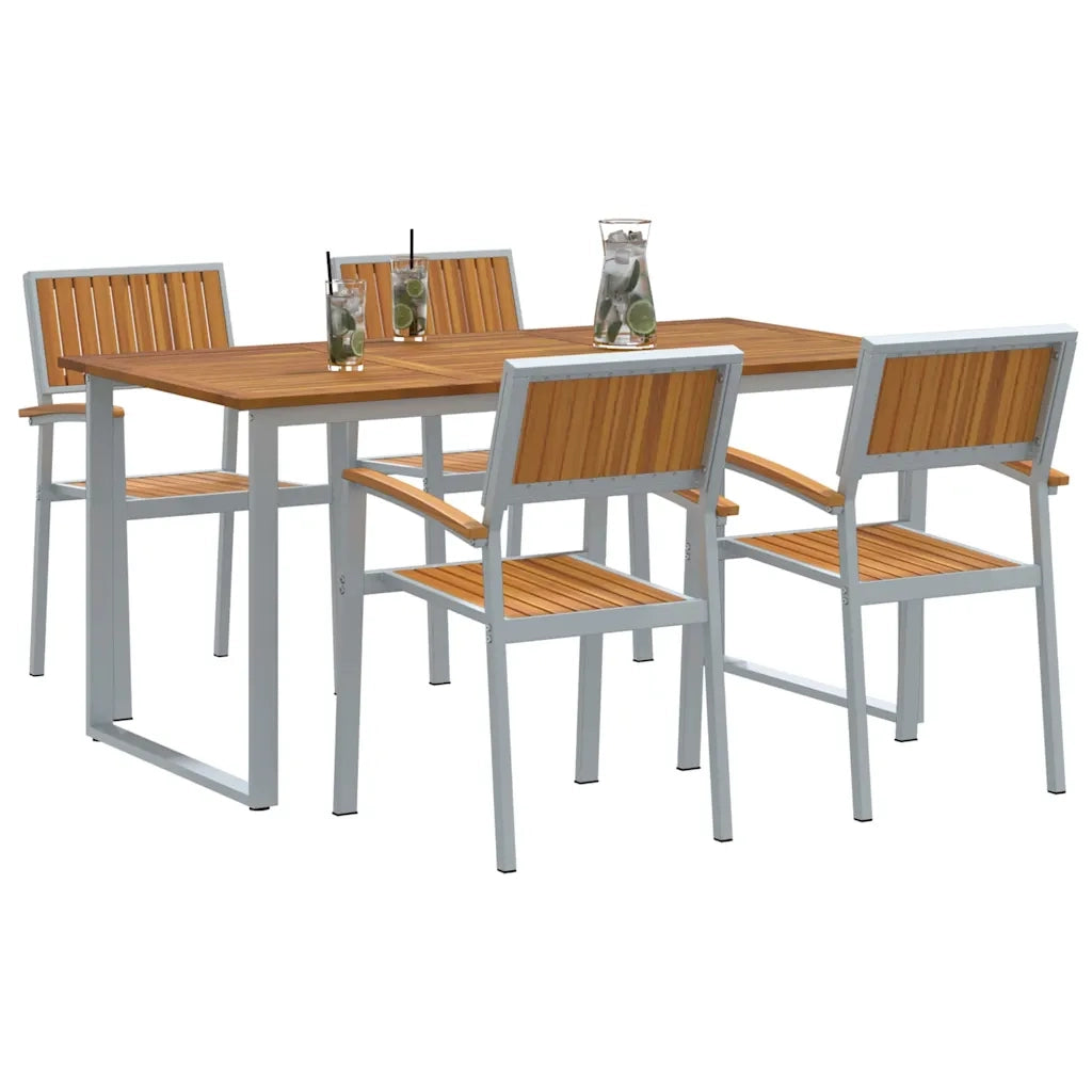 Set da Pranzo per Giardino 5 pcs Grigio 3284353