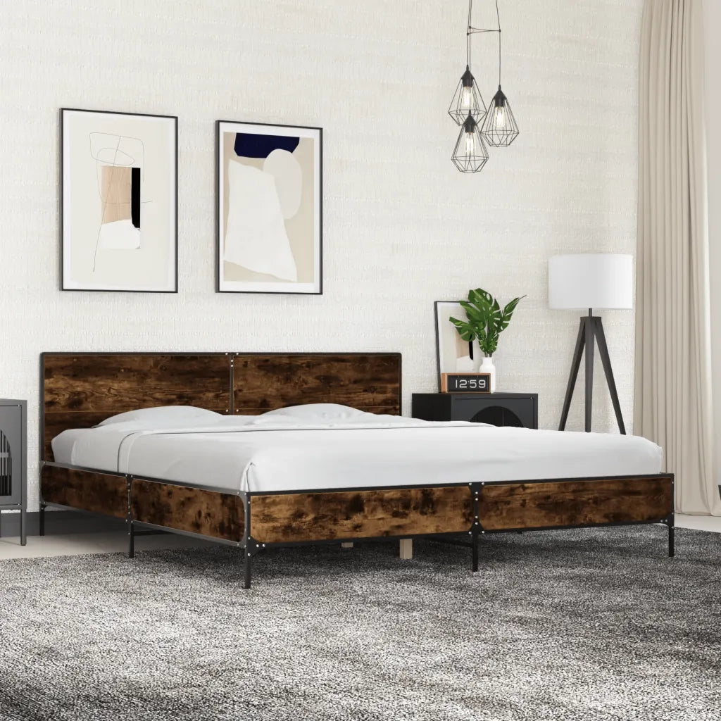 Giroletto Rovere Fumo 200x200 cm in Legno Multistrato e Metallo 3280019