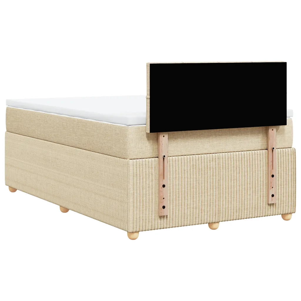 Giroletto a Molle con Materasso Crema 120x200 cm in Tessuto 3287428
