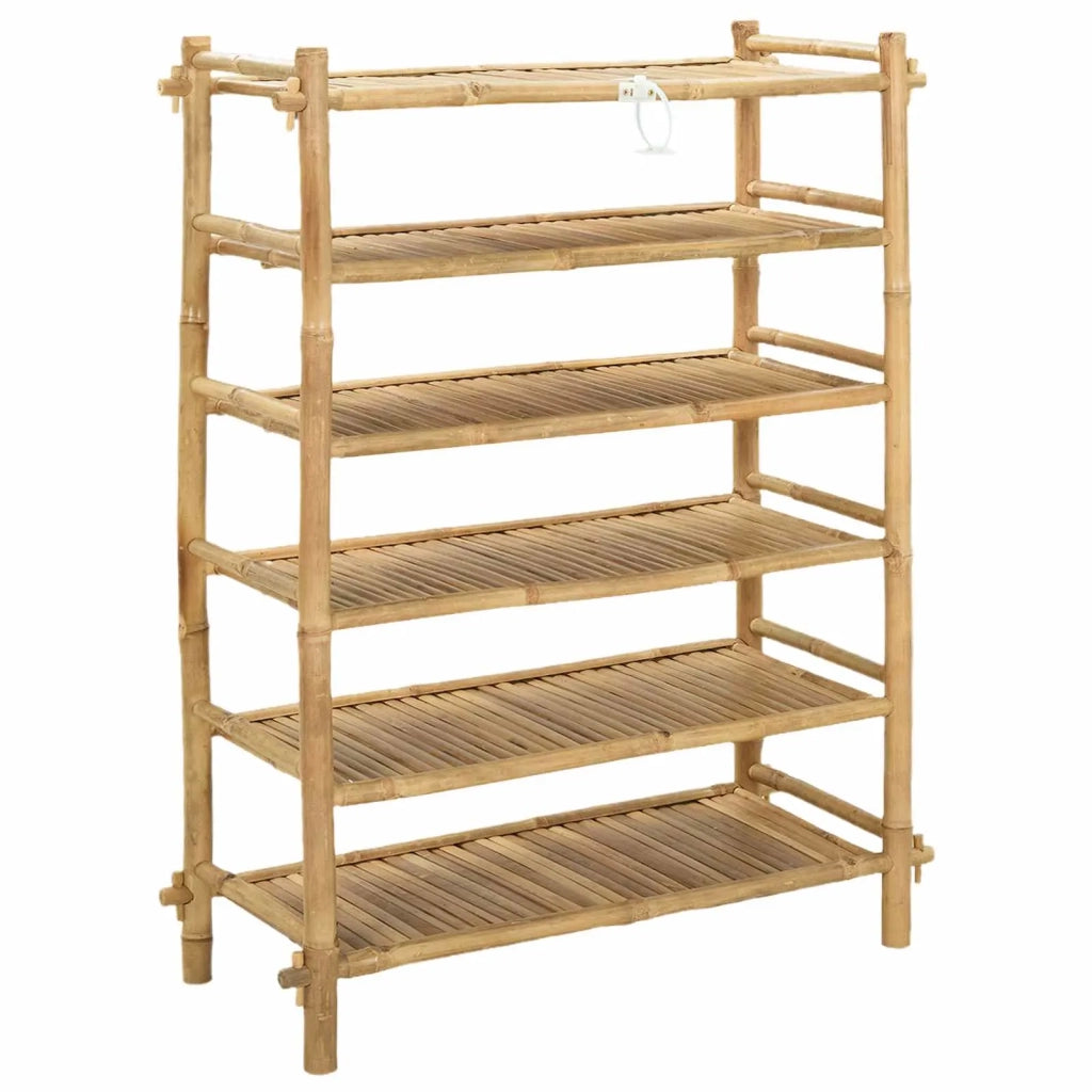 Scarpiera con lo scaffale Naturale 6 ripiani Bambù 42028051