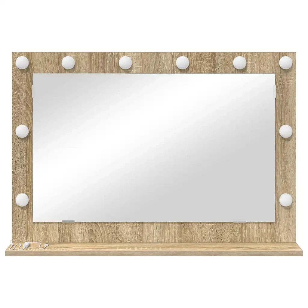 Specchio da Vanità Rettangolare Rovere Sonoma 80 x 55 x 18 cm 868295