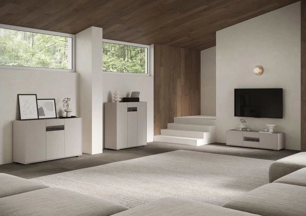 Credenza alta 2 ante 70x35x110 cm cashmere - RIFLESSO