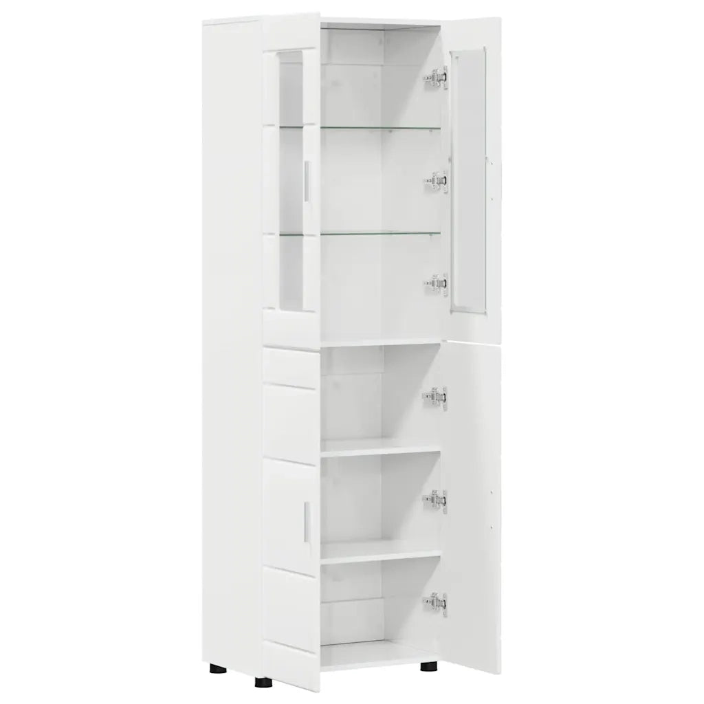 Credenza con lo scaffale FLORIN Bianco Lucido 60 x 35 x 182 cm 3397918