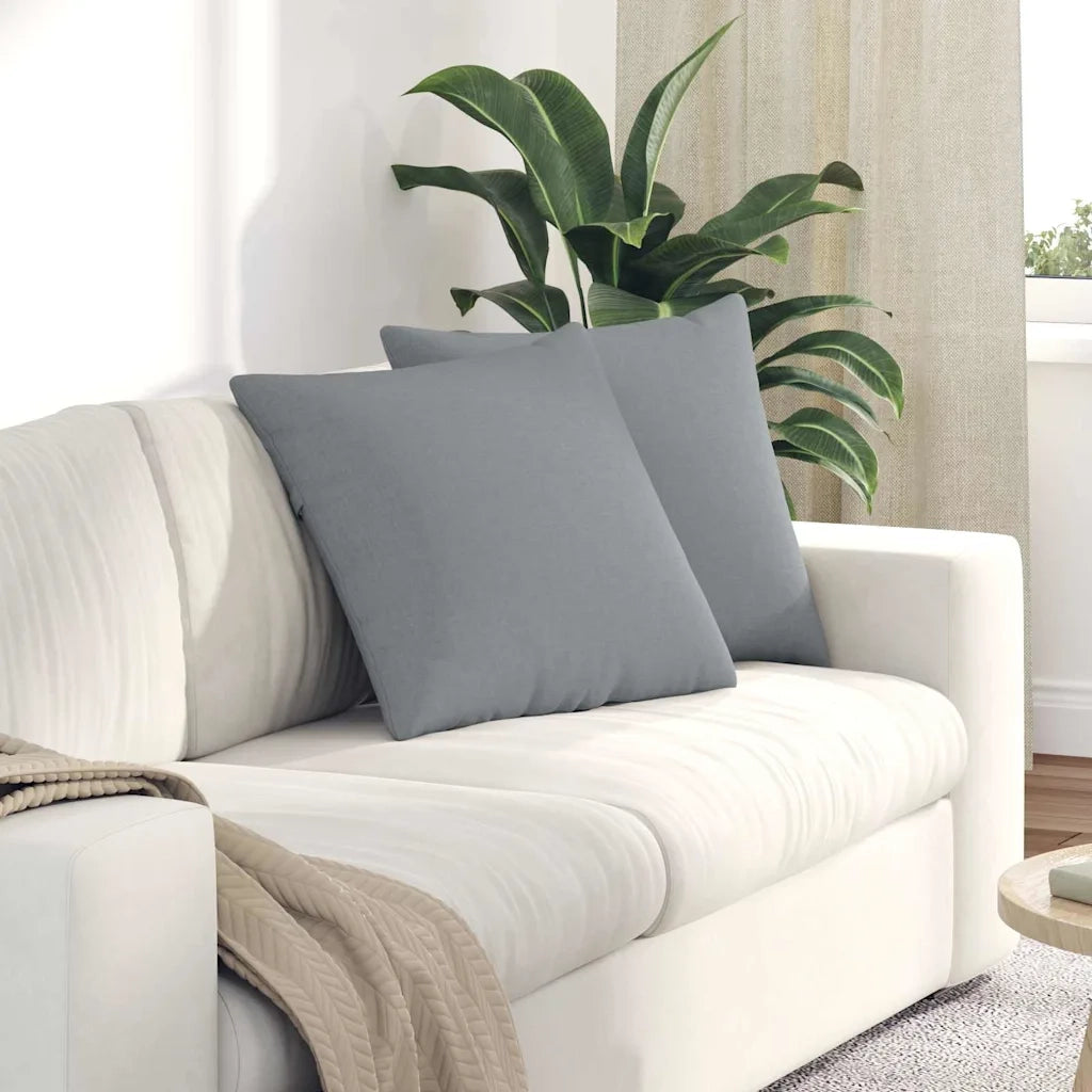Cuscini da Divano 2 pcs Grigio chiaro 50 x 50 cm Tessuto