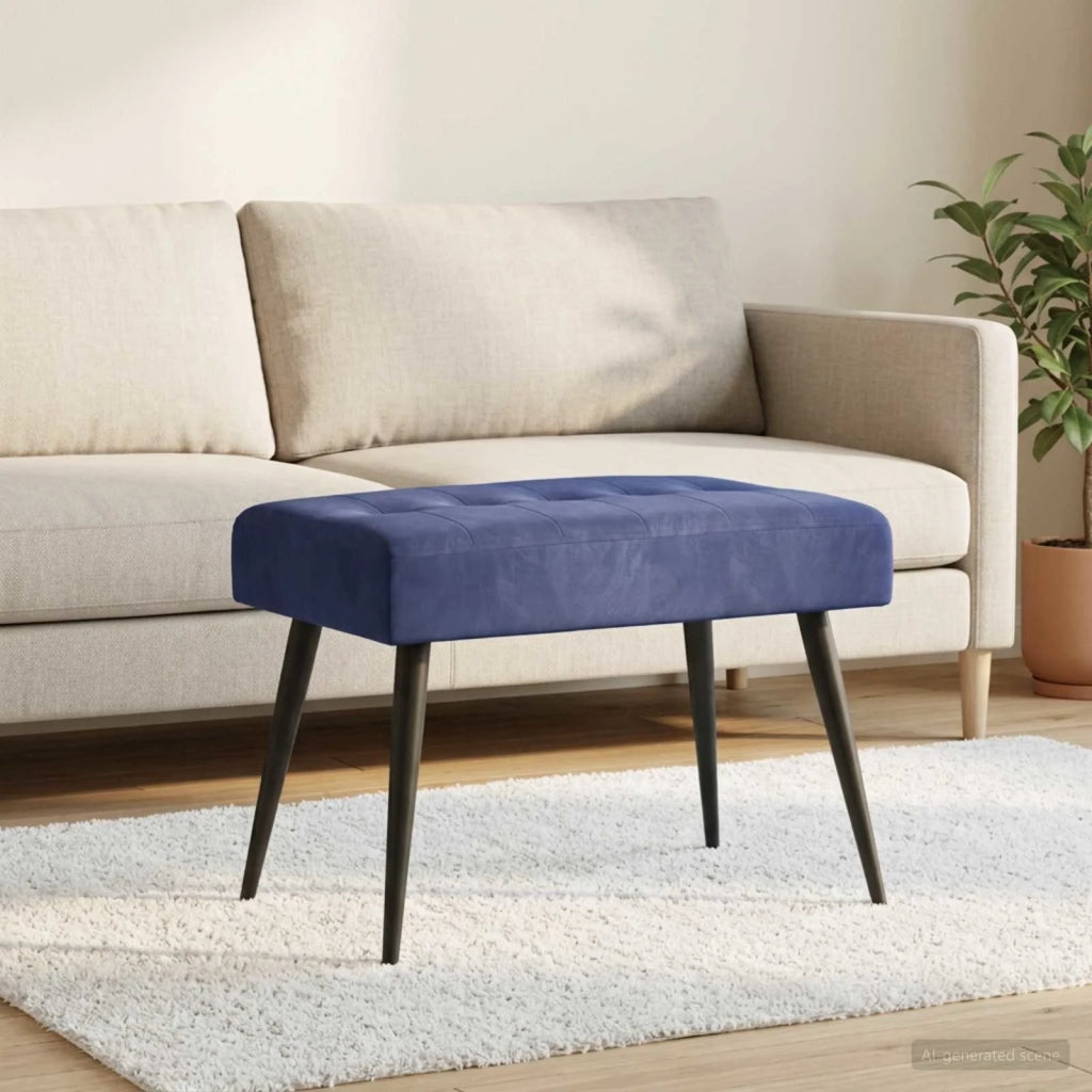 Panchina con bottoni imbottiti Blu Polizia 60 x 40 x 45 cm 42038513