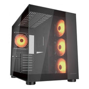 COUGAR FV150 RGB è un case PC nero per gaming compatibile con Mini-ITX, Micro-ATX e ATX. Offre illuminazione ARGB, supporto per 10 ventole e GPU fino a 400 mm. Design elegante e raffreddamento avanzato.