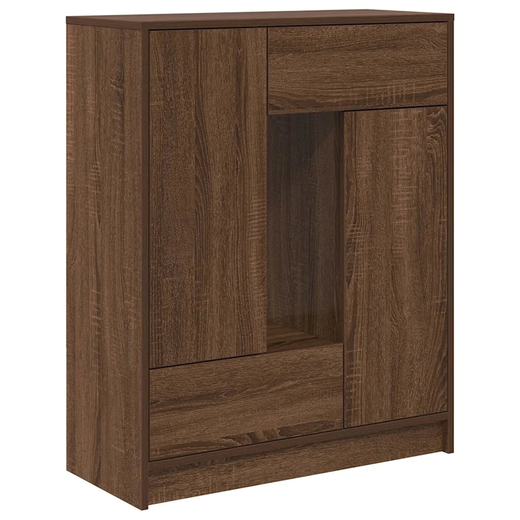 Credenza con Cassetti e Ante Rovere Marrone 73x31x90 cm 861856