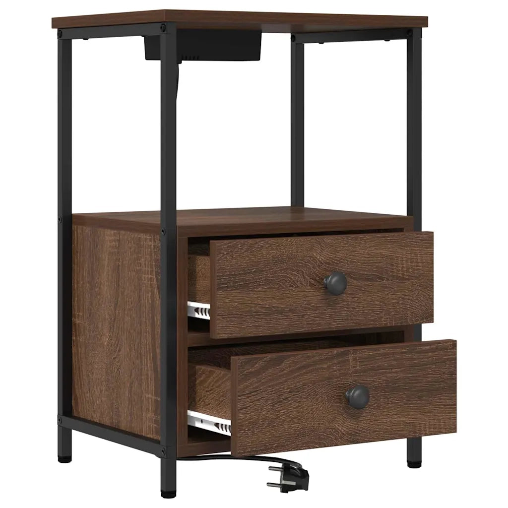 Armadio da Notte con cassetto Rovere Marrone 40 x 31 x 60 cm 859448