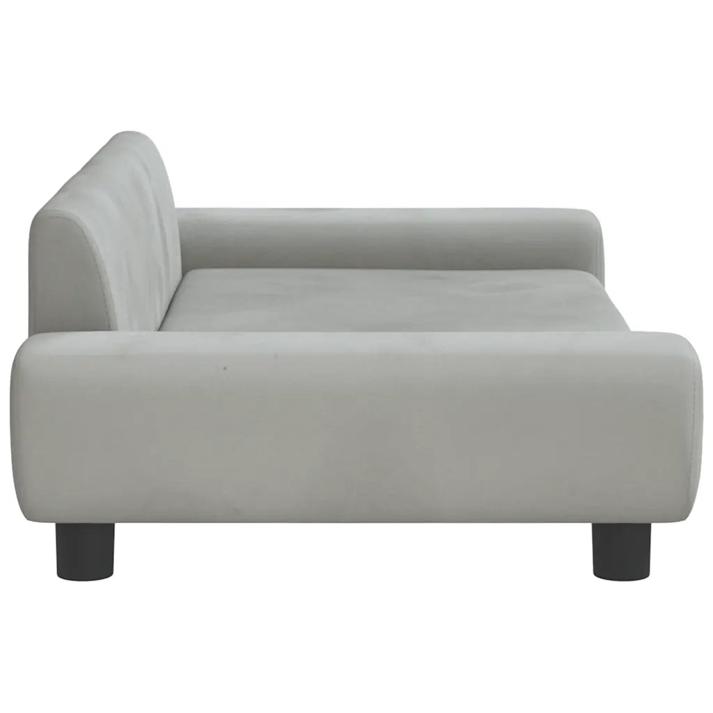 Lettino per Cani Grigio Chiaro 100x54x33 cm in Velluto 171982