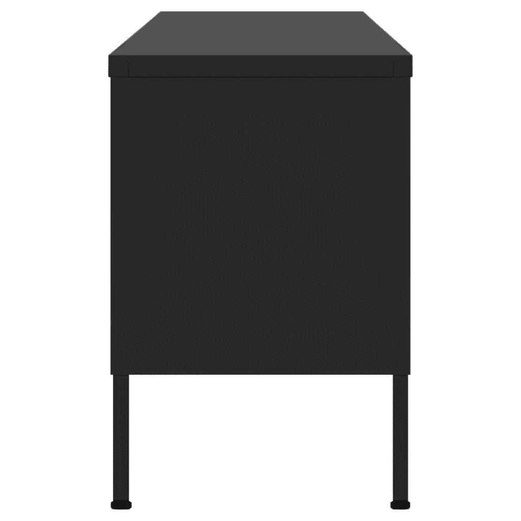 Mobile TV Nero 105x35x50 cm in Acciaio 336241