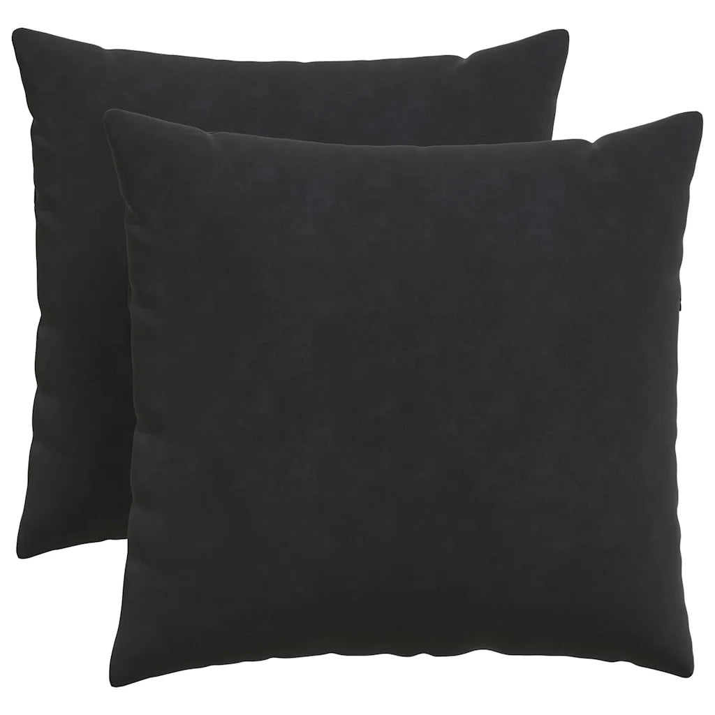 Cuscini da Divano 2 pz | Cuscini per sedie Nero 50 x 50 cm Tessuto in Cords