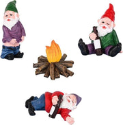 4 miniatura gnomi decorativi per giardino