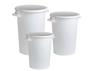 BIDONI BIANCHI PER USO AGRICOLO E PER RIFIUTI  lt.50 ø cm.41 altezza cm.50    ICS