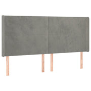 Testiera | Testata ad Orecchio Grigio Chiaro 203x16x118/128 cm in Velluto