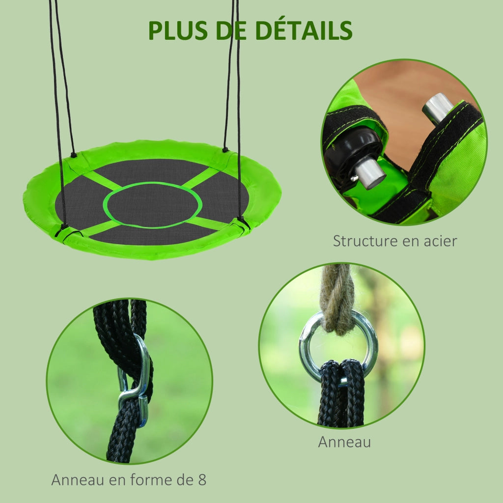 Altalena a Nido d'Uccello ¨C Zephmum ¨C Verde, Metallo, ? 110 cm