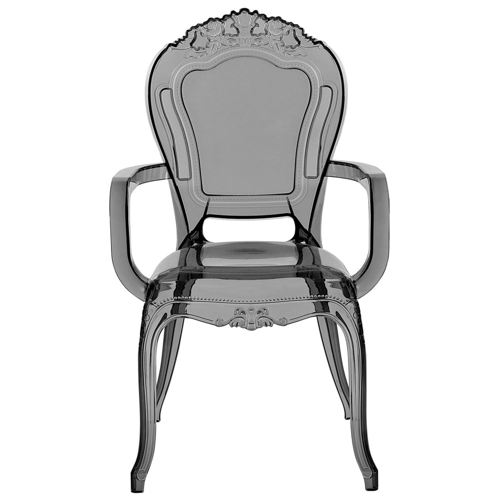 Set di 2 sedie da pranzo in acrilico Nero trasparente con schienale solido impilabili dal design moderno vintage