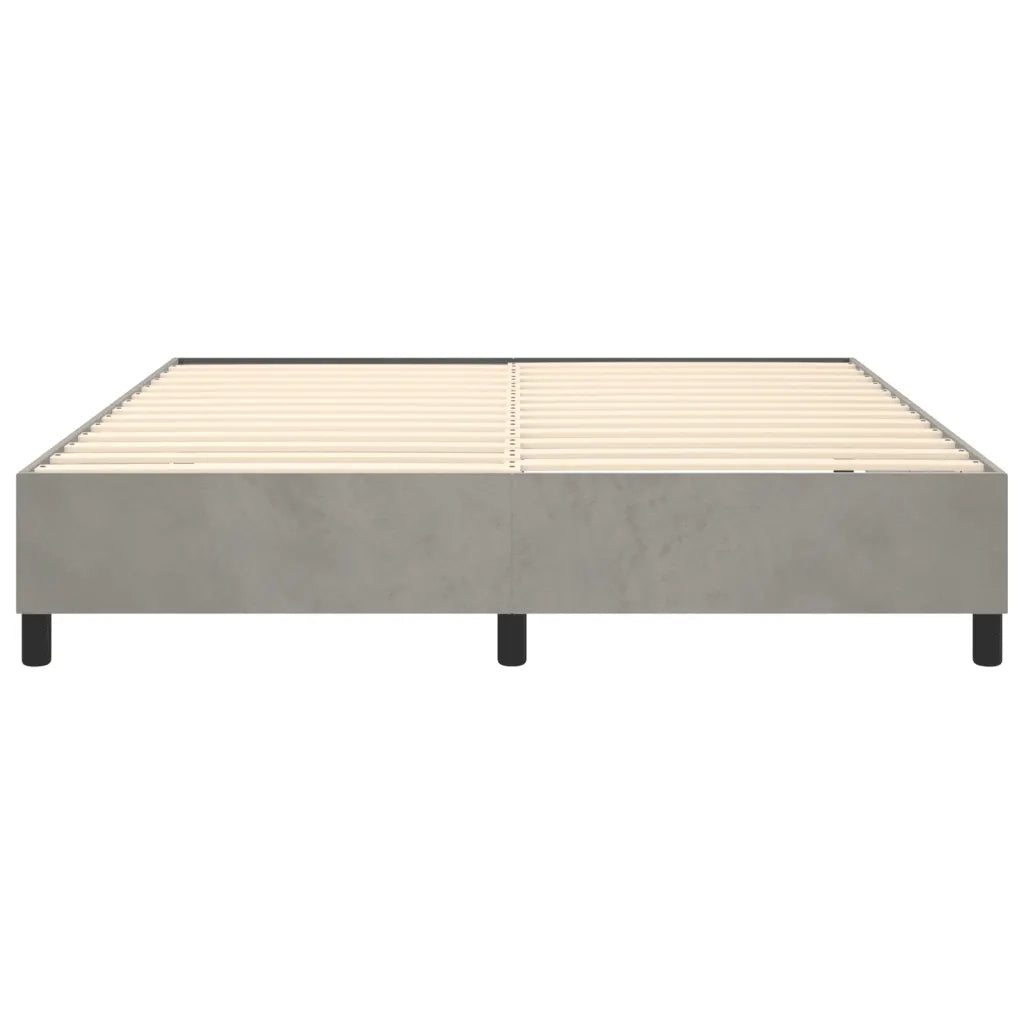 Struttura Letto a Rete a Molle-Giroletto Grigio Chiaro 200x200 cm Velluto 414315