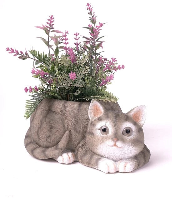 Decorazione per Gatto Moderna Scultura in Poliuretano 20cm