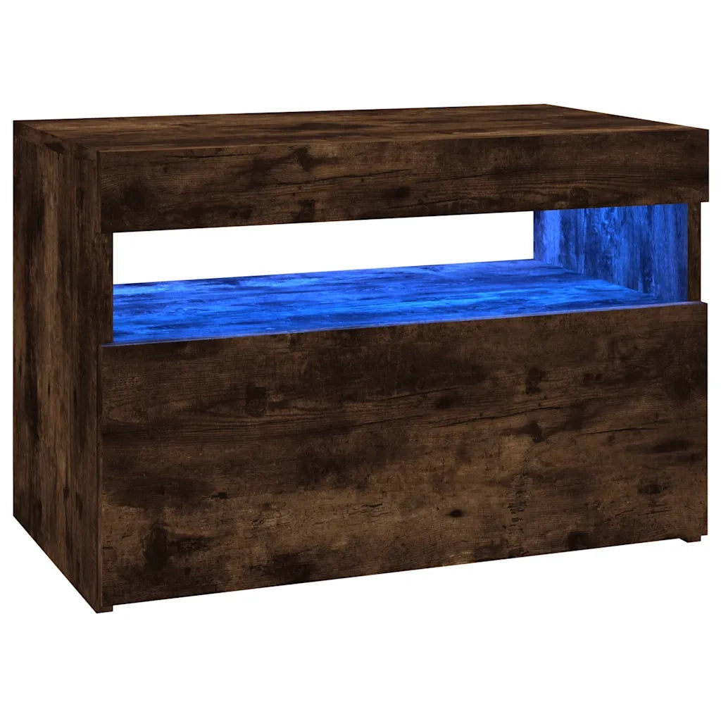 Mobile Porta TV con Luci LED-Mobile per TV-Credenza TV Rovere Fumo 60x35x40 cm