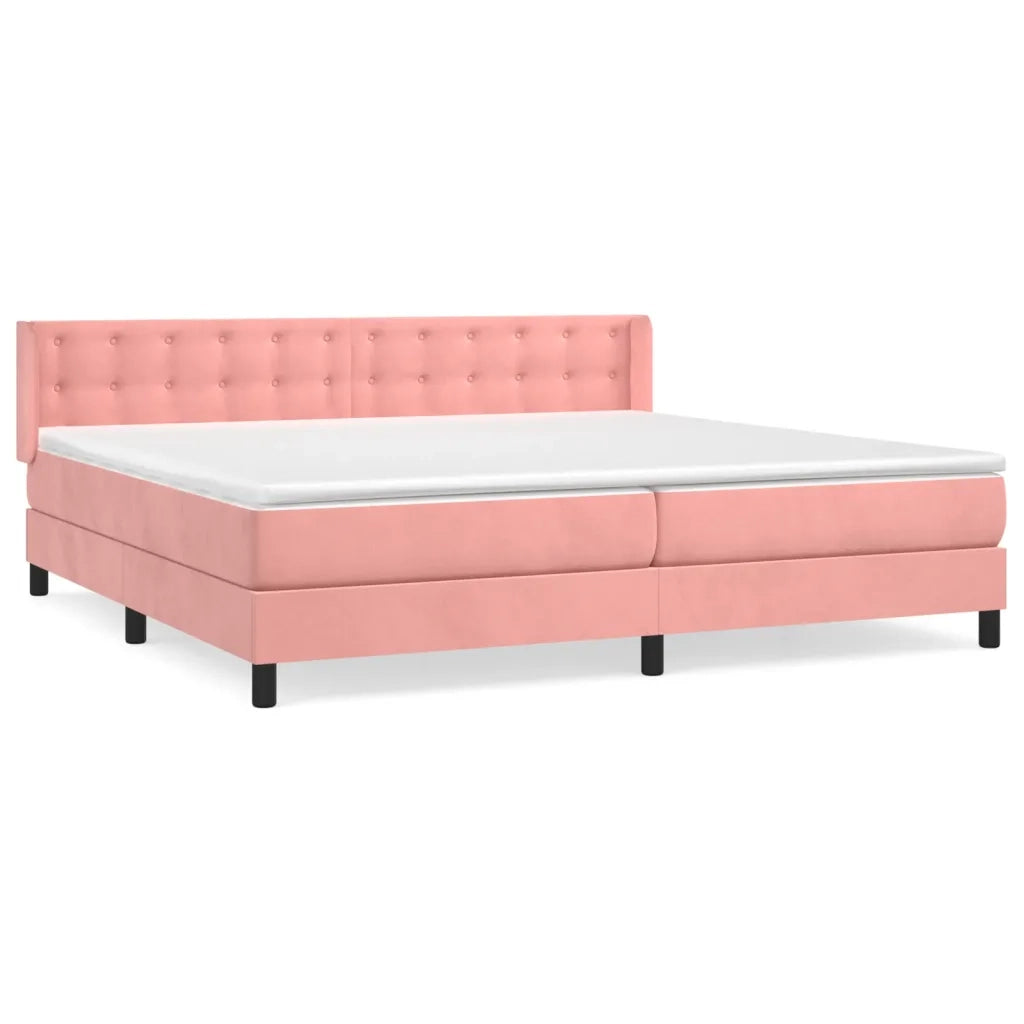 Giroletto a Molle con Materasso Rosa 200x200 cm in Vellutocod mxl 122503